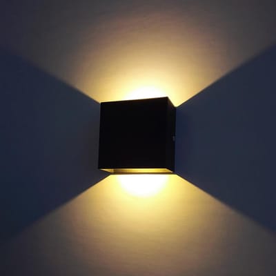 1 stuks LED-wandlampen 6W moderne binnenwandlamp omhoog en omlaag wandmontageverlichting voor woonkamer, hal, slaapkamerinrichting zwart