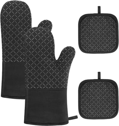 Ovenhandschoenen en Pannenlappen | Katoenen Keukenhandschoenen voor Veilig Bakken en Grillen