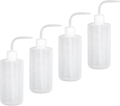 Curved nozzle sprayflessen voor nauwkeurig water geven, ideaal voor binnenplanten, bemesting en schoonmaak, set van 4 stuks van 500 ml