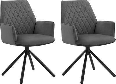 Preston-Eetkamerstoel - 2 Pack - Antraciet
