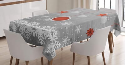 Parade Home® Ster en Sneeuw Tafelkleed 140x200 cm - Waterafstotend Tafelkleden-Afwasbaar Tafellaken- Eetkamer Tafelhoes