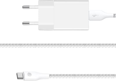Usb stekker + usb C kabel - 1m - Gsm lader - Telefoon oplader - Oplader A57, A56, A55, A36, A35, A26, A25, A23, A17 5G, Tab A11+, Tab A11, Tab A9+, Tab A9, Tab A8 10.5