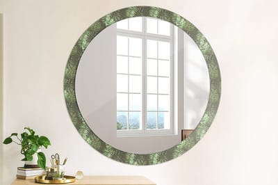 Coloray Bedrukte Spiegel - Tropische bladeren Spiegel Met Decoratie - 100 cm - Groente Bedrukte Spiegel - Spiegel Met Decoratie - Spiegel Lijst Met Print - Spiegel Met Print