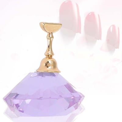 Magnetische Nagel Tip Oefenstandaard Basis Kristallen Legering Houder Nail Art Display Stand Paars paars