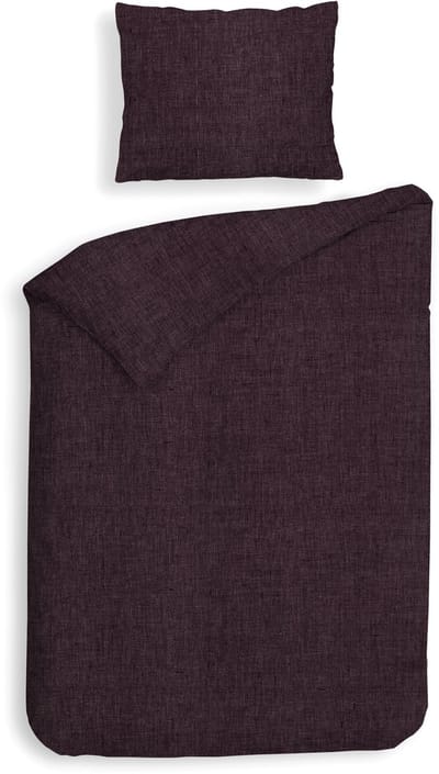 Heckettlane Dekbedovertrek Franela - Effen Bedlinnen - 140x200-220 cm - Eenpersoons - Paars - Dekbedovertrek van 100% Katoen-Flanel