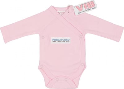 VIB® - Rompertje Prematuur Luxe Katoen - Roze - Babykleertjes - romper - rompertjes - rompertjes met tekst - baby cadeau - baby aankondiging - overslagromper