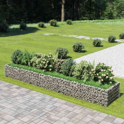 vidaXL - Gabion - plantenbak - verhoogd - 450x90x50 - cm - gegalvaniseerd - staal