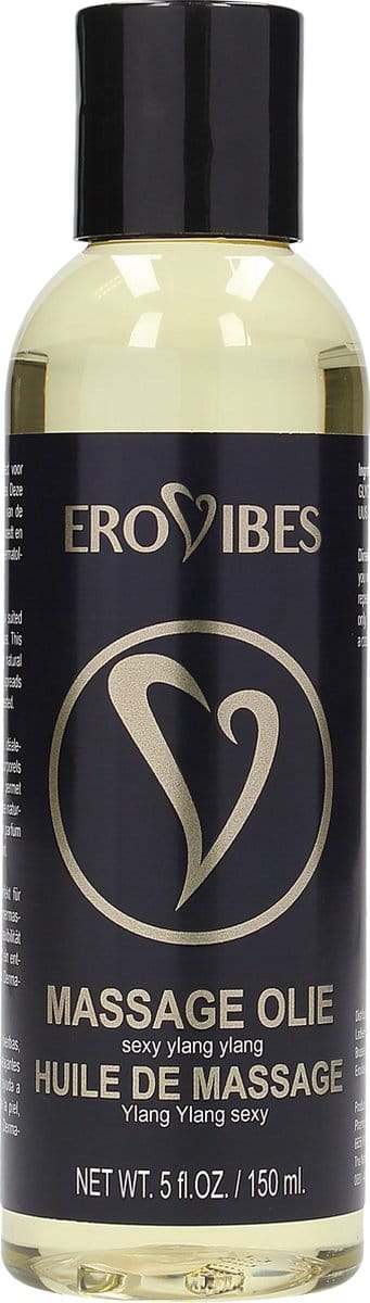 Erovibes Massageolie Ylang Ylang – Sensuele Massage Olie – Makkelijk Afwasbaar – 150 ml