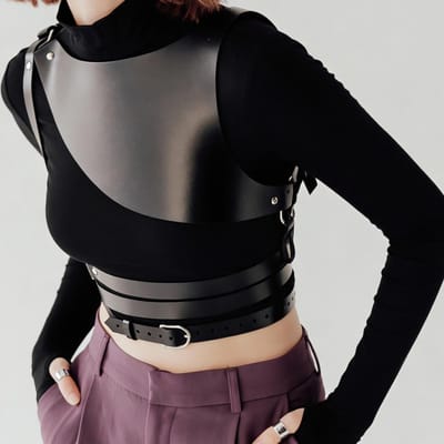 Dames Leren Harness Vest: Verstelbare Gespen, Punk Rock Mode Accessoire Voor Concerten 247cm gray