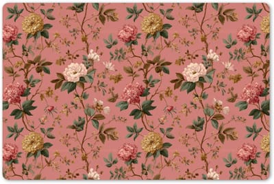 Placemats 45x30 cm - Placemat kunststof - 1 stuk - Klassiek - Botanisch - Roze - Borden onderleggers - Decoratie voor op tafel - Keuken tafeldecoratie accessoires - Vinyl onderlegger - Tafelversiering