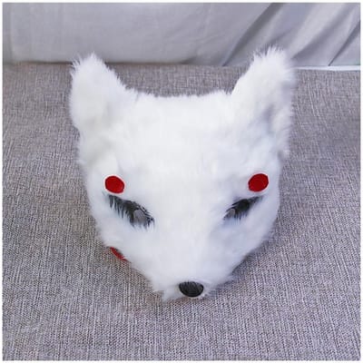 Renard des neiges Personnalité Mignon Mignon Animal de compagnie Masque de renard en peluche peint à la main Jeu de rôle