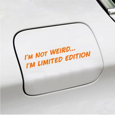 Bumpersticker - Im Not Weird - 4 X 20 - Oranje