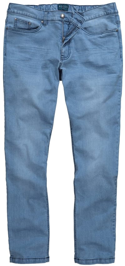 Boston Park - Heren - Coolmax-jeans 5-pocket Regular Fit elastische tailleband - Licht blauw denim - Maat 52
