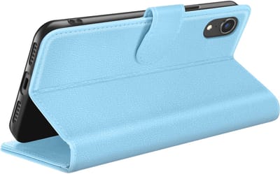 Zanae, Hoesje geschikt voor iPhone XR - Wallet Case met Stand & Magneetsluiting, Lichtblauw