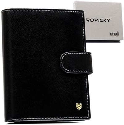 Rovicky - Lederen Herenportemonnee - RFID Technologie - Verticale Indeling