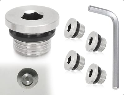 Allecto - 1/8 inch blindstoppen - Roestvrij staal - Sterke afdichting - Zilveren zeskant afdichtingsstop - Geschikt voor buisuiteinden - 4 stuks