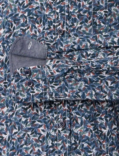 blauw geprint modern Casa Moda casual fit overhemd