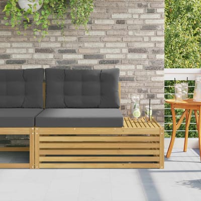 vidaXL - Buiten - eindsofa - Wit - 115 - x - 83 - x - 73 - cm - Massief - Acacia - Hout