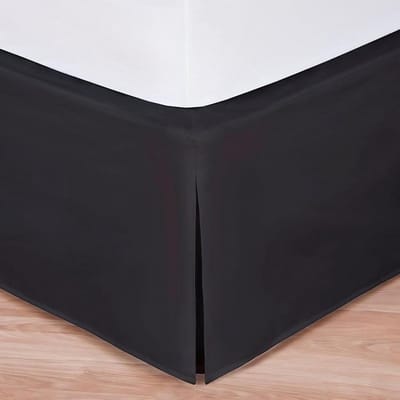 Bed Skirt - Bed Wrap - Bed Decor - Never Lift Mattress - Queen 35cm Drop - Black