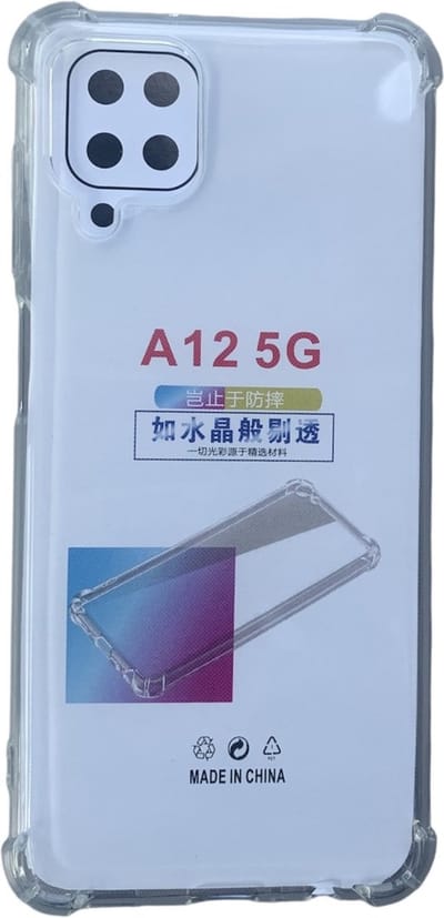 Hoesje Geschikt voor Samsung Galaxy A12 Anti Shock silicone back cover/Transparant hoesje + gratis screenprotector