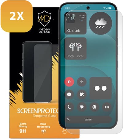 2-Pack MobyDefend Screenprotectors - Geschikt voor Nothing Phone (4a) Pro - Case-Friendly Screensavers - Gehard Glas