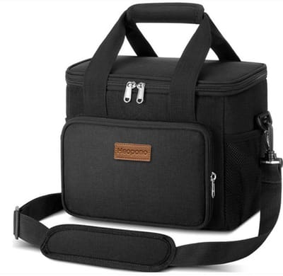 Heopono Zwart Koeltas - Waterdichte Lunchbox - Picknicktas - Ruime Isolatie - Handige Draagriem