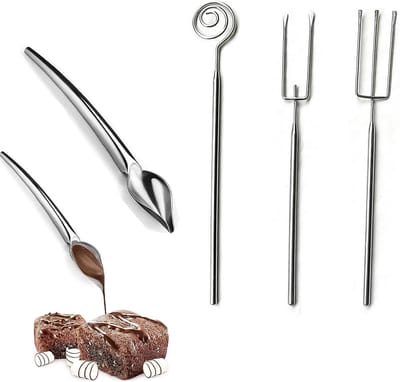 Set van 4 Bonbonvorken met Lepel voor DIY Chocolade, Handgemaakte Bonbons en Snoepjes Accessoires