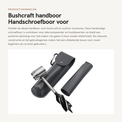 Dailygoods - Bushcraft handboor - Handschroefboor voor houtbewerking - Handmatige slangenboor - Ideaal voor camping en outdoor - Overlevingsgereedscha...
