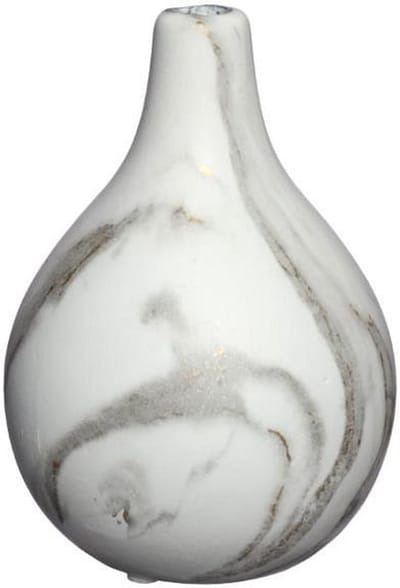 Idea4Seasons Bloemenvaas Dazzle - Marmer-look - Wit/Goud - Keramiek - D12 cm x H18 cm - vaas