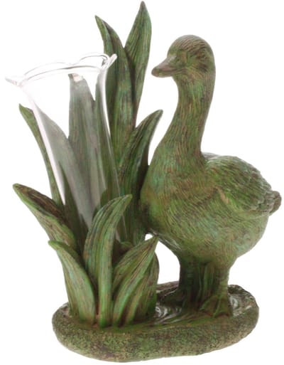 Vaasje Eend, groen 14x8x15cm