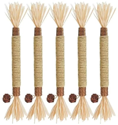 WiseGoods Premium Katten Kauwstokjes - 4 Stuks - Natuurlijk Catnip Speelgoed - Kattenkruid Voor Frisse Adem - Mondhygiëne Kat 21cm