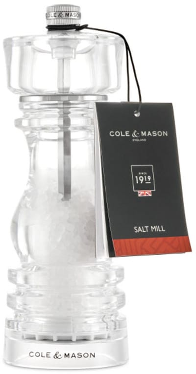 Cole & Mason London Zoutmolen – 18 cm – Transparant Acryl – Precision Maalwerk