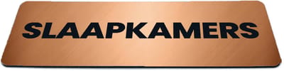Deurbordje Brons/Koper-look met tekst slaapkamers - Formaat 150 x 50 mm x 1,6 mm - Zelfklevend | Luxe uitstraling | Geborstelde Koper/Brons toplaag | Gratis Verzending | Decoporta