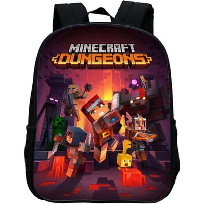 Sac d'école maternelle imprimé, Sac à dos dessin animé Minecraft 12 pouces, Léger et décontracté 12inch backpack