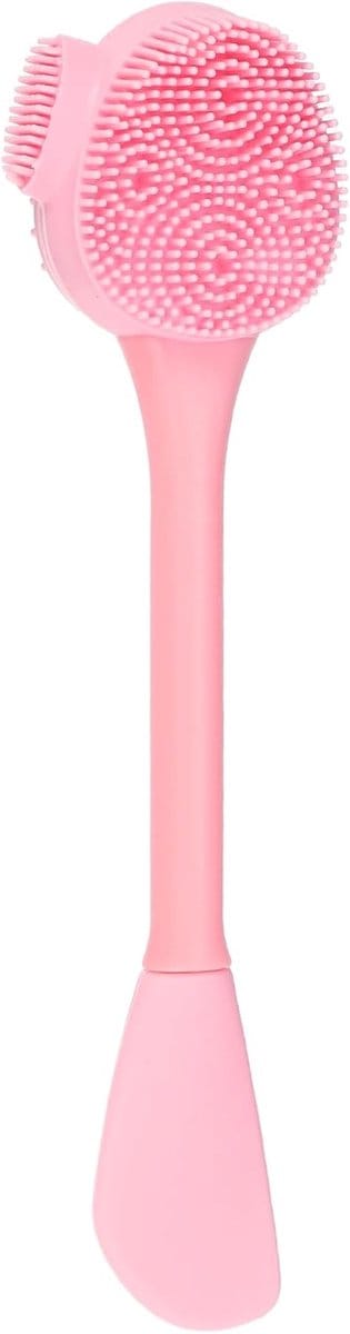Famanu – Siliconen gezichtsborstel roze – Zachte poriënreiniger voor dagelijkse huidverzorging – 17 x 4 cm