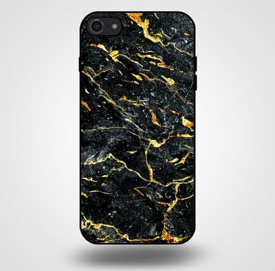 Smartphonica Telefoonhoesje voor iPhone 7/8 met marmer opdruk - TPU backcover case marble design - Goud Zwart geschikt voor Apple iPhone 7;Apple iPhone 8