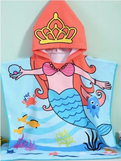 Zeemeermin Badcape - Beach Kindercape - Kinderponcho
