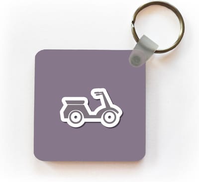 Sleutelhanger - Uitdeelcadeautjes - Een illustratie van een scooter als sticker - Plastic