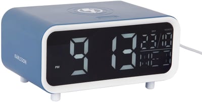 Karlsson Wekker Chunky Led - Klassiek blauw - 17x11x8.6cm - Scandinavisch - Wekker voor slaapkamer - Wekkers