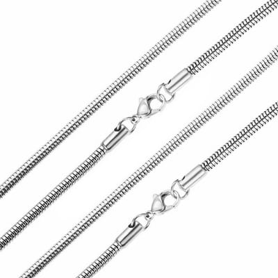 Fako Bijoux® - Ketting - Slang Schakel - Snake Chain - RVS - Stainless Steel - 3.2mm - 40cm - Zilverkleurig