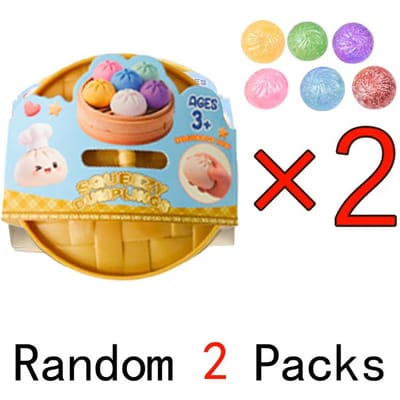 Hoge Kwaliteit Mini Dumpling Broodje Decompressie Bal - Roze+kralen Met Stoommandje Decompressie Gekleurd Glanzend Broodje Vormige Ontluchtingsbal
