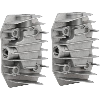2 Stuks Luchtcompressor Cilinderkop 4 3 5P Aluminium Fittingen Koeldeksel 48mm x 72mm
