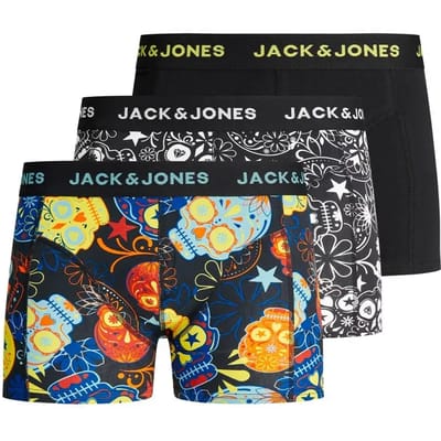 JACK&JONES JUNIOR JACSUGAR SKULL TRUNKS 3 PACK NOOS JNR Jongens Onderbroek