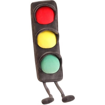 Groot Simulatie Verkeersbord Pluche Kussen Rood Geel Groen Verkeerslicht Kussen Gevuld Poppetje Bank Voor Jongens Kinderen Verjaardag 55cm