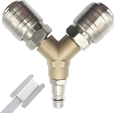 Gecomprimeerde Luchtverdeler met 1m Ruwe Materialenriem, 2-Weg Compressor Verdeler en 1/4 Inch Bsp Koppeling voor Luchthoses en Verbindingen