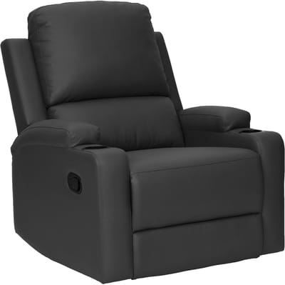 DALLAS-Fauteuil met handmatige functie in PU zwart