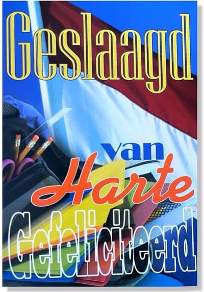 Geslaagd Wenskaart - 12x17cm - Gevouwen kaart inclusief envelop - Diploma Gehaald