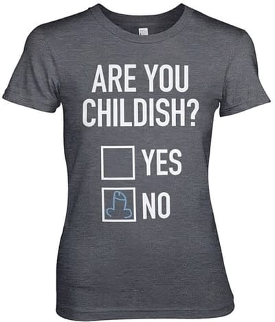 Hybris Are You Childish Girly T-shirt voor dames, donkergrijs gemêleerd