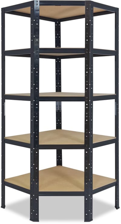 Shelfplaza BLACK hoekstelling - 180x60x30 cm - zwart - 5 planken