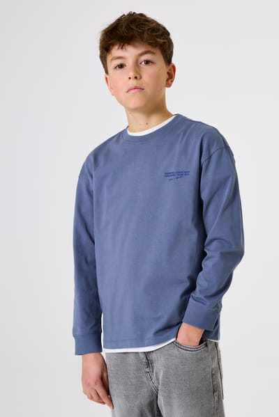GARCIA Jongens Print T-shirt Blauw Lange mouw